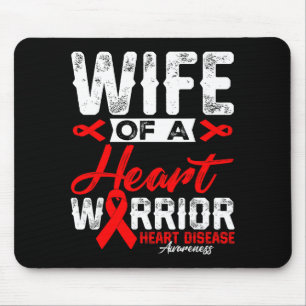 Wife Of A Heart Warrior Heart Disease Red Ribbon M Mouse Mat