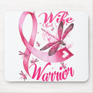 Wife Of A Warrior Dragonfly Breast Cancer Mouse Mat