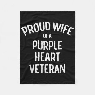 Wife Of Purple Heart Veteran Shirt Proud Military  Fleece Blanket