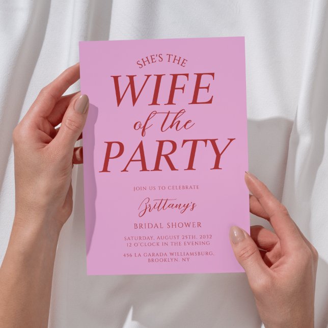 Wife of the Party Pink Bridal Shower  Invitation (Creator Uploaded)