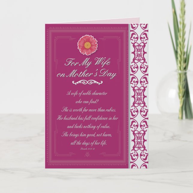 Wife on Mother's Day Proverbs 31 Card (Front)
