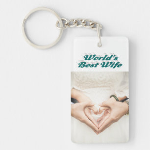 Wife Photo green Key Ring