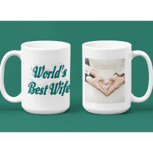 Wife Photo green text Giant Coffee Mug