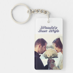 Wife Photo grey   Key Ring