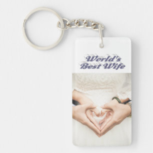 Wife Photo grey Key Ring