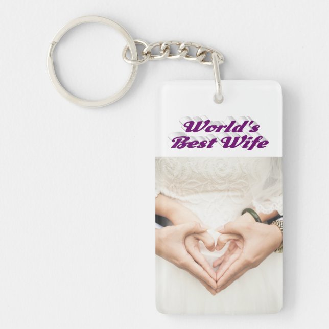 Wife Photo purple Key Ring (Front)