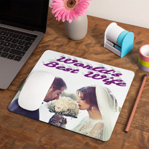 Wife Photo purple Mouse Mat