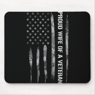 Wife_ Proud Wife Of A Veteran - American Flag Mouse Mat