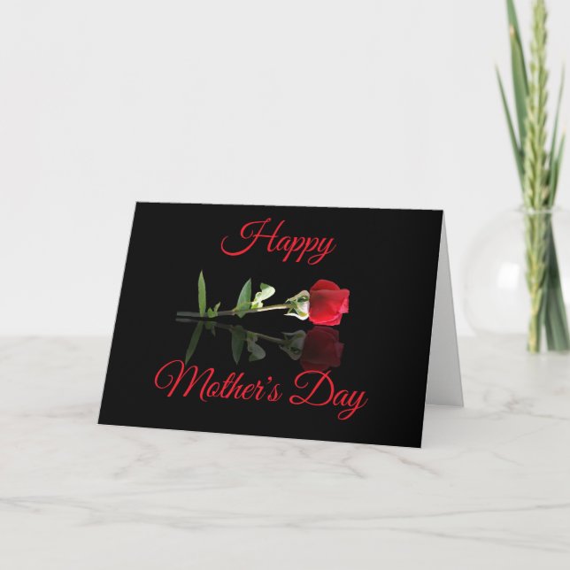 Wife Red Rose Happy Mother's Day From Husband Card (Front)