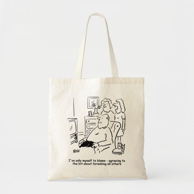 Wife regrets her wedding vows tote bag (Front)