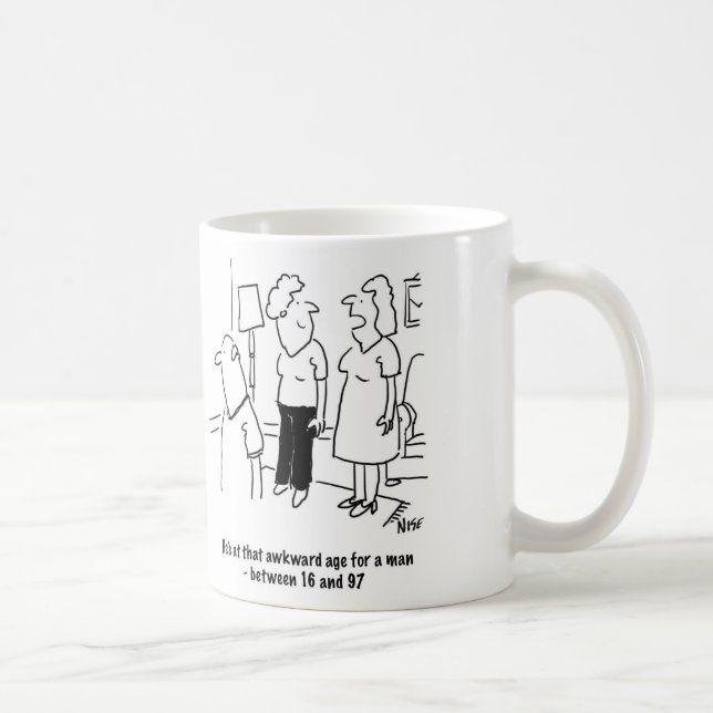 Wife says husband is at that awkward age coffee mug (Right)