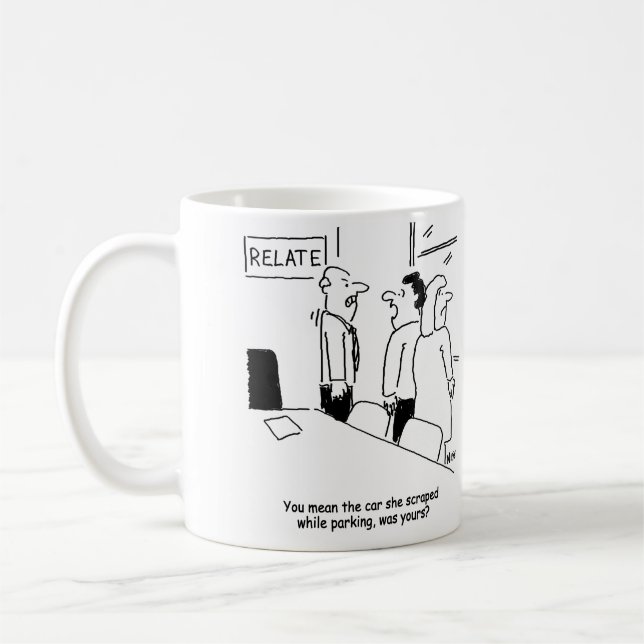 Wife scrapes Relate counsellor's car when parking Coffee Mug (Left)