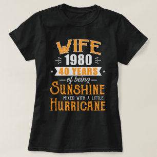 Wife Since 1980 Gift, 40 Years Wedding Anniversary T-Shirt