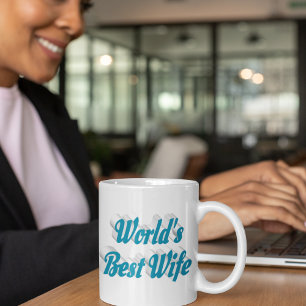 Wife sky blue half text  coffee mug