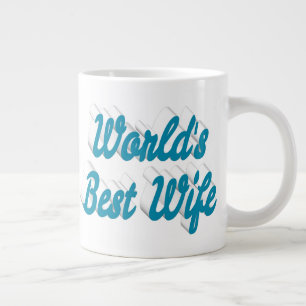 Wife sky blue half text giant coffee mug
