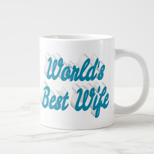 Wife sky blue half text  giant coffee mug (Right)