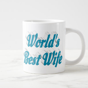 Wife sky blue half text giant coffee mug