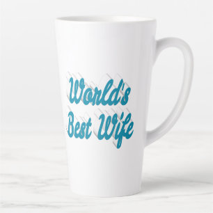 Wife sky blue text  latte mug