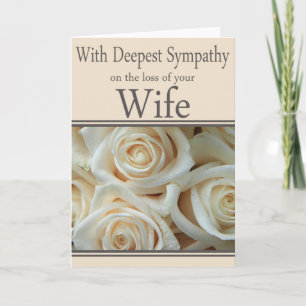 wife  Sympathy card with Roses