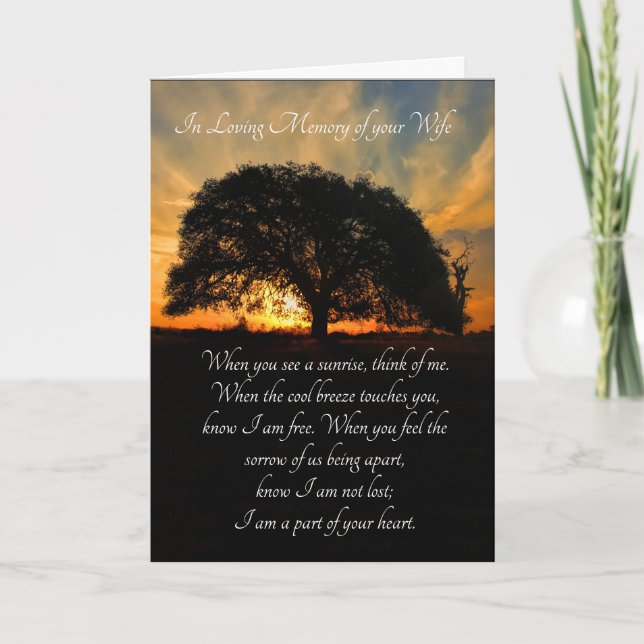 Wife Sympathy Loss of Wife Condolences Card (Front)