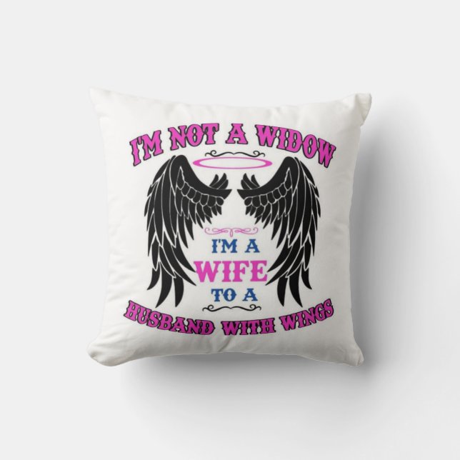 Wife to a husband with wings  cushion (Front)