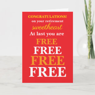 Wife to husband retirement congratulations card