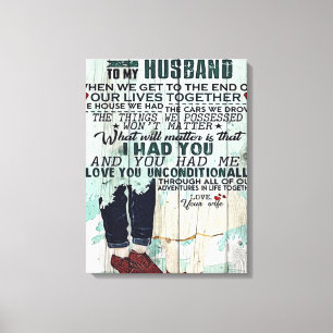 Wife To My Husband Gift   To Husband Letter   Canvas Print