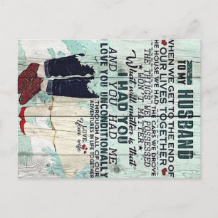 Wife To My Husband Gift To Husband Letter Postcard