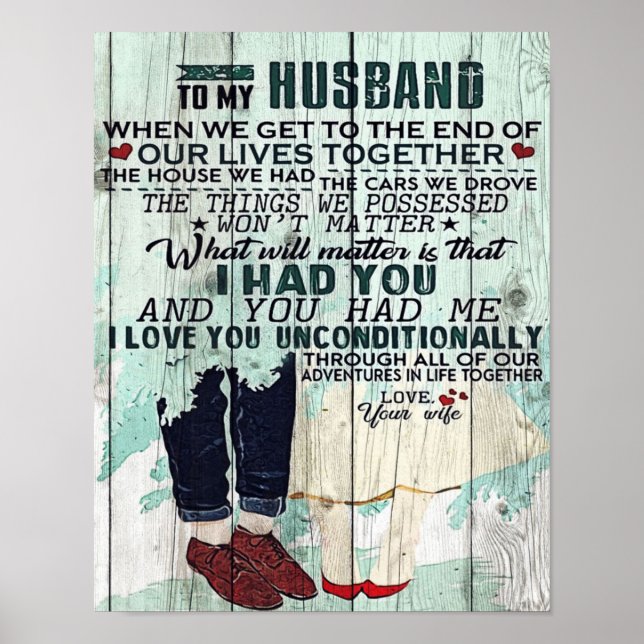 Wife To My Husband Gift | To Husband Letter | Poster (Front)