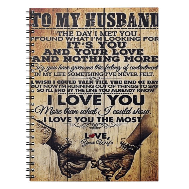 Wife To My Husband Letter | Husband Lovely Gift Notebook (Front)