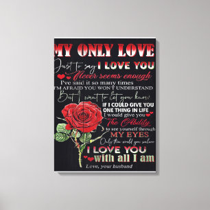 Wife To My Husband Letter   Love Quotes Gift Canvas Print