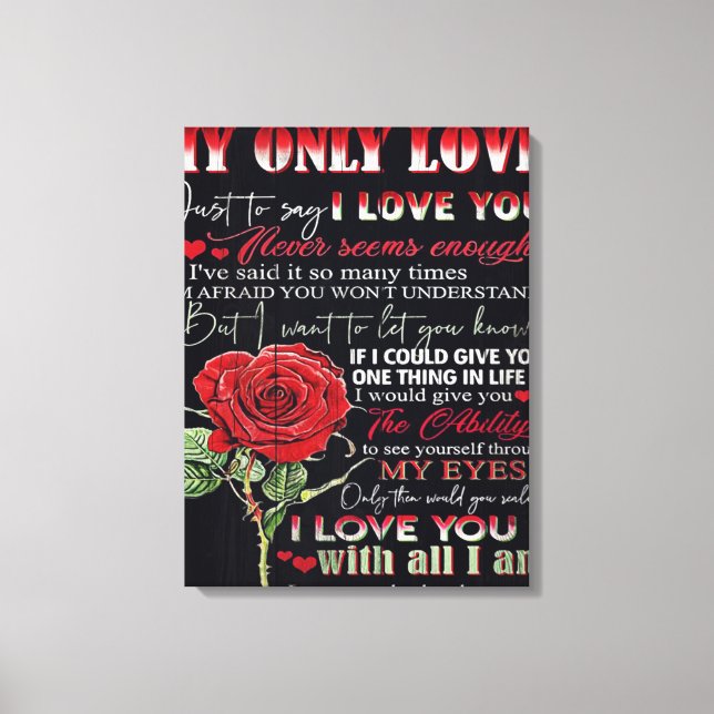 Wife To My Husband Letter | Love Quotes Gift Canvas Print (Front)