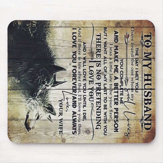 Wife To My Husband Letter | Love Quotes Gift | Mouse Mat (Front)