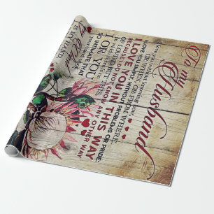 Wife To My Husband Letter   Lovely Present   Wrapping Paper