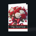 Wife Valentine's Card<br><div class="desc">This Valentine's card is shown with a pretty floral bouquet print. 
Card has a special message inside for your special wife.
Customize this card or buy as is.




Licensed Image</div>