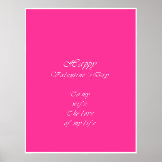 wife valentine's day dedication poster