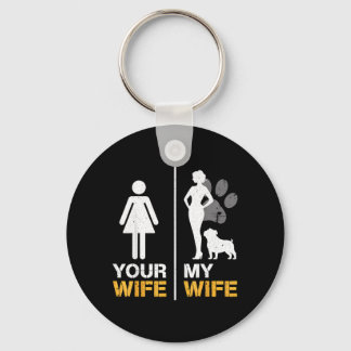 Wife Wife English Bulldog Pet Lover Funny Dog Mama Key Ring