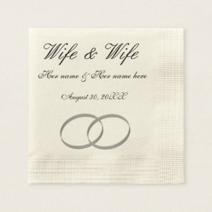 Wife & Wife lesbian wedding napkins