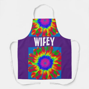 WIFE WIFEY TIE DYE KITCHEN APRON