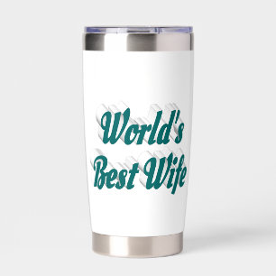 Wife with green half text insulated tumbler