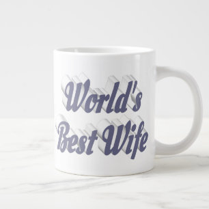 Wife with grey half text large coffee mug