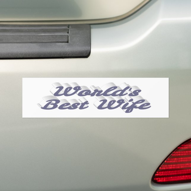 Wife with grey text bumper sticker (On Car)