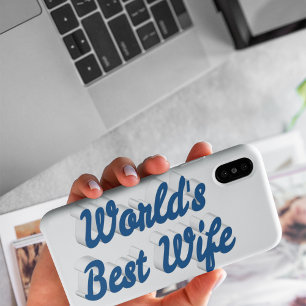 Wife with sea blue text  iPhone case