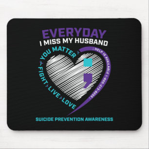 Wife Women Suicide Prevention Awareness Husnd Semi Mouse Mat