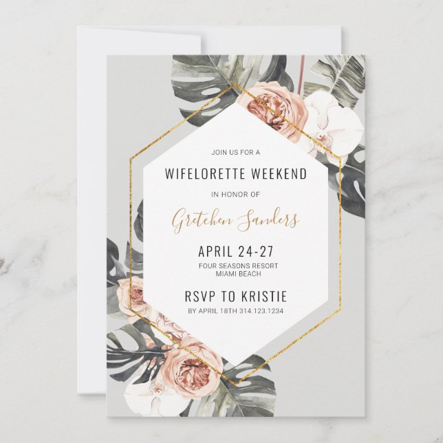 Wifelorette Party Beach Weekend Itinerary Invitation (Front)