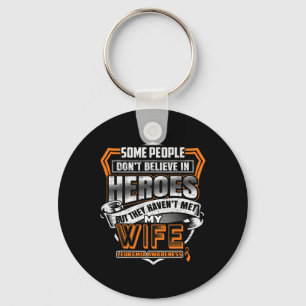 Wife's Fight Is My Fight Leukaemia Awareness 2 Key Ring