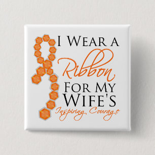 Wife's Inspiring Courage - Leukaemia 15 Cm Square Badge