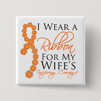 Wife's Inspiring Courage - Leukaemia 15 Cm Square Badge