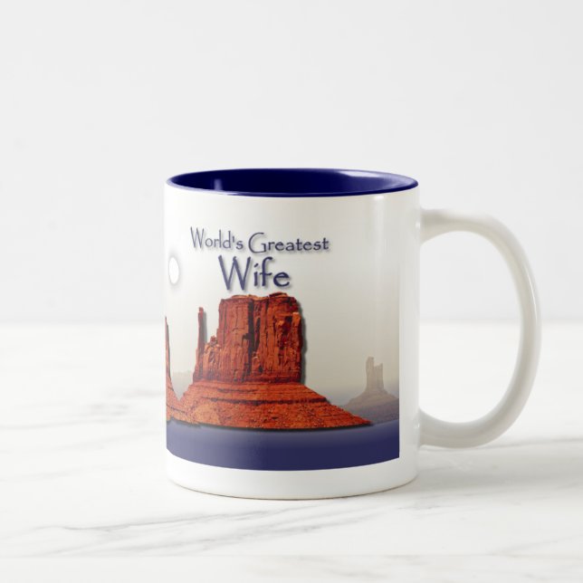 Wife's Loving Hands Blue Mug (Right)