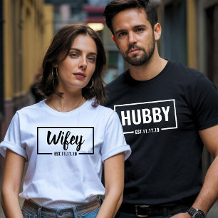 Wifey and Hubby - Wedding Party & Honeymoon T-Shirt